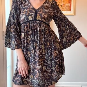 Whimsy Dark Floral Dress